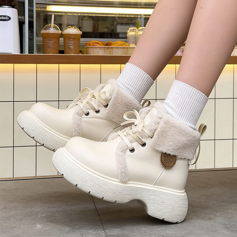 Damen Winterboots Warm Kuschelig Rutschfest Plateau
