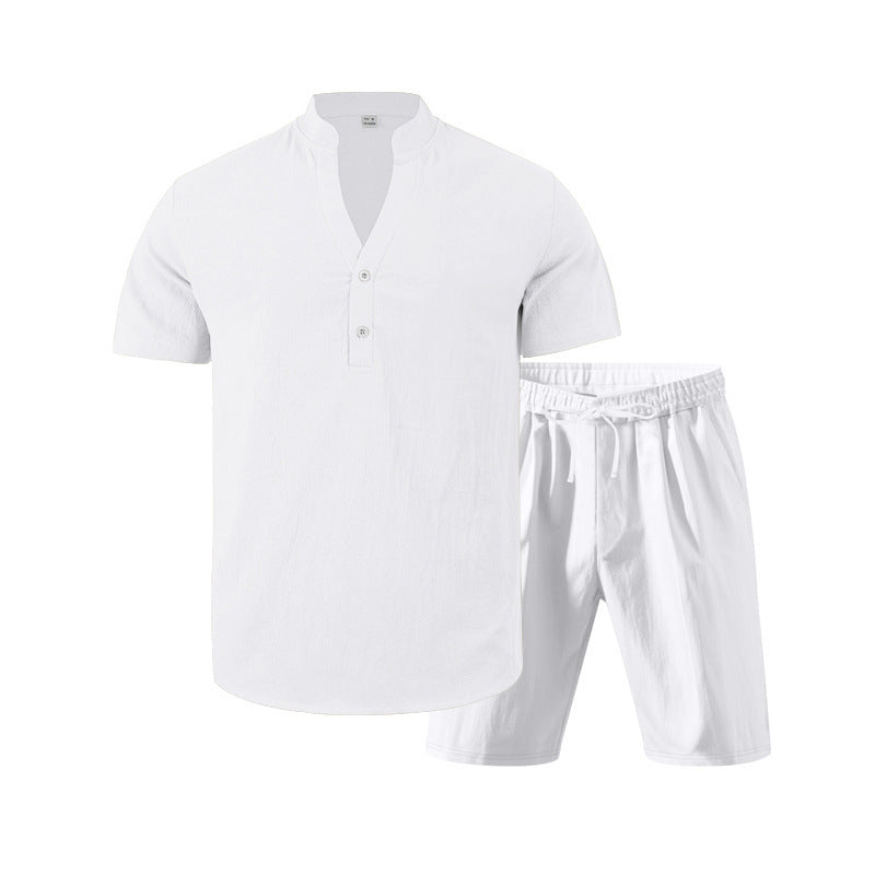 Herren Kurzarm Set Elegant Bequem Mit Knopfleiste