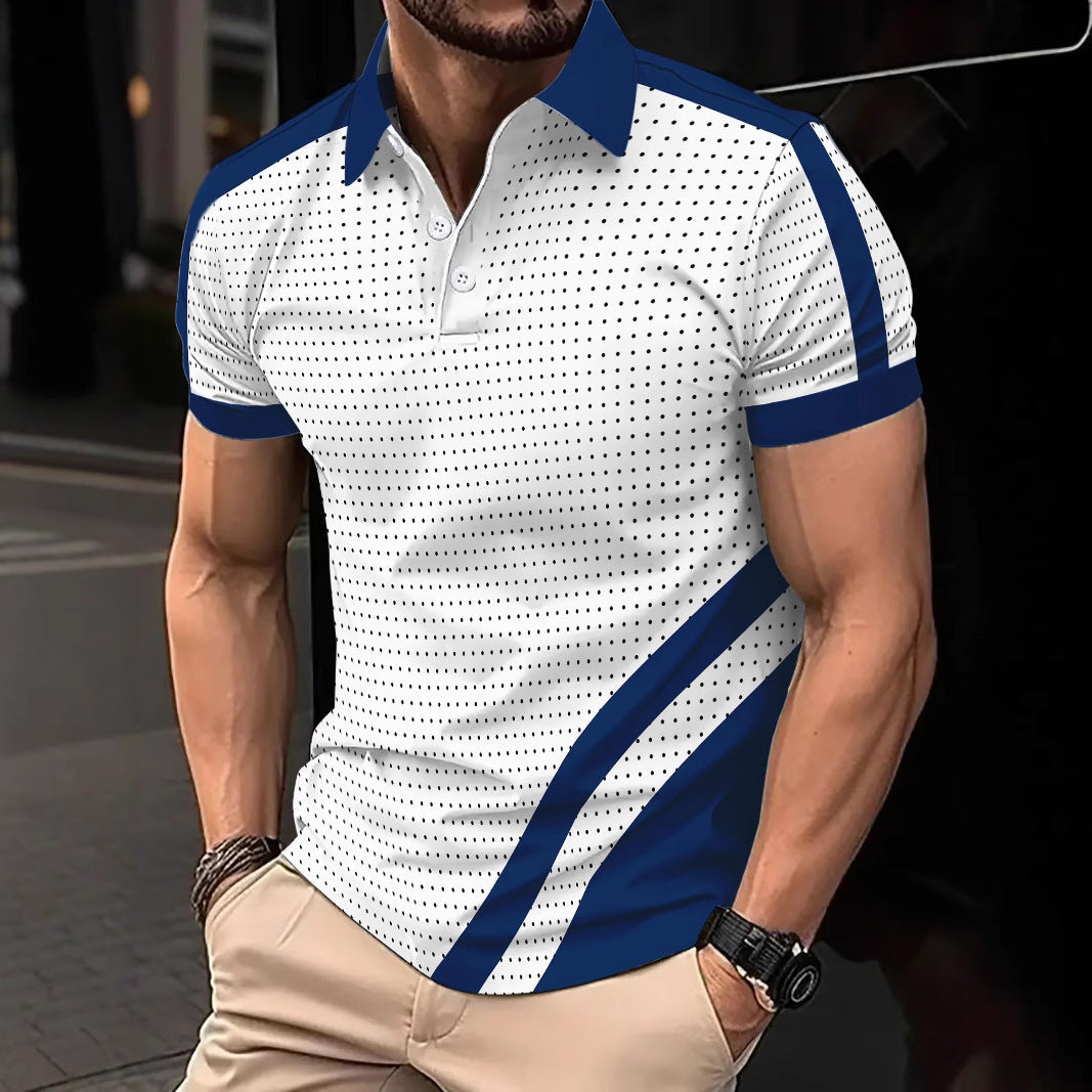 Herren Polohemd Kurzarm Modern mit Punktdesign