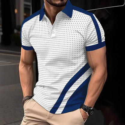 Herren Polohemd Kurzarm Modern mit Punktdesign