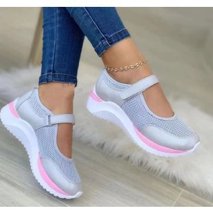 Damen Sneaker atmungsaktiv Mesh Bequem Verstellbar