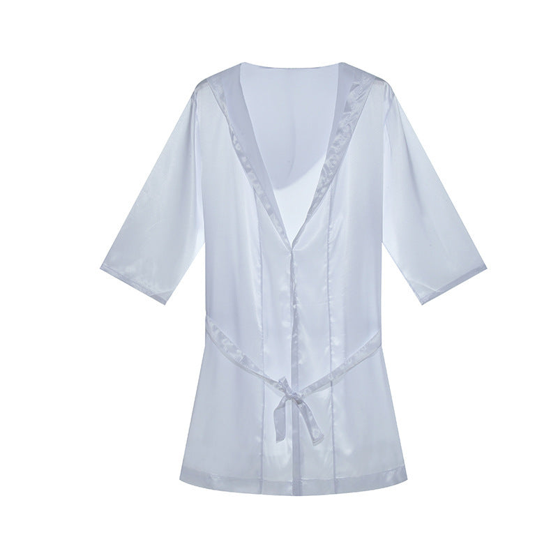 Weicher Herren Bademantel atmungsaktiv Satin Luxus