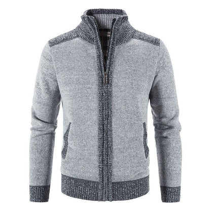 Herren Strickjacke Modern Hochgeschlossen Zipper - BerlinGlamour