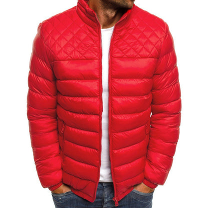 Herren Winterjacke Steppjacke Warm mit Reißverschlusstaschen