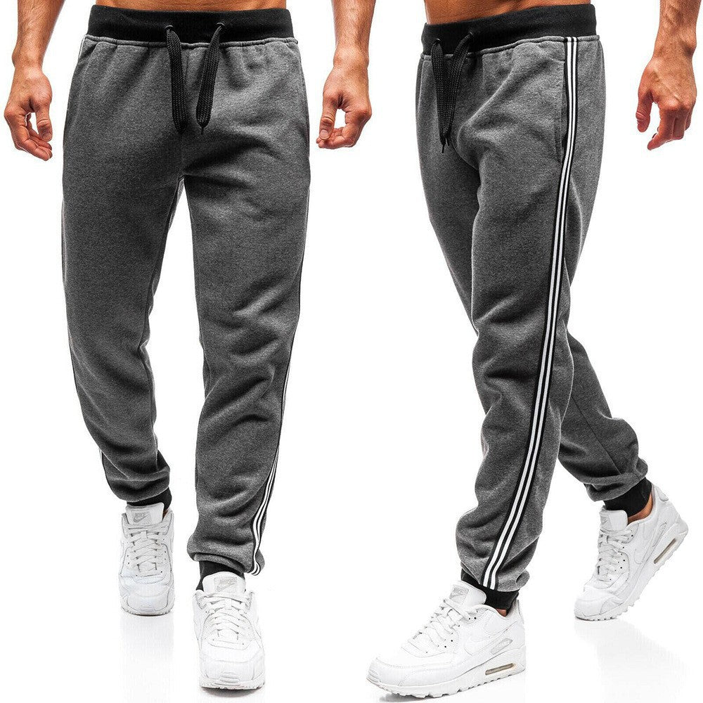 Herren Jogginghose Sportlich mit Kontraststreifen Schwarz
