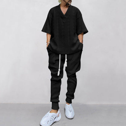 Herren Freizeit-Set Oversized Pullover Jogginghosen Bequem