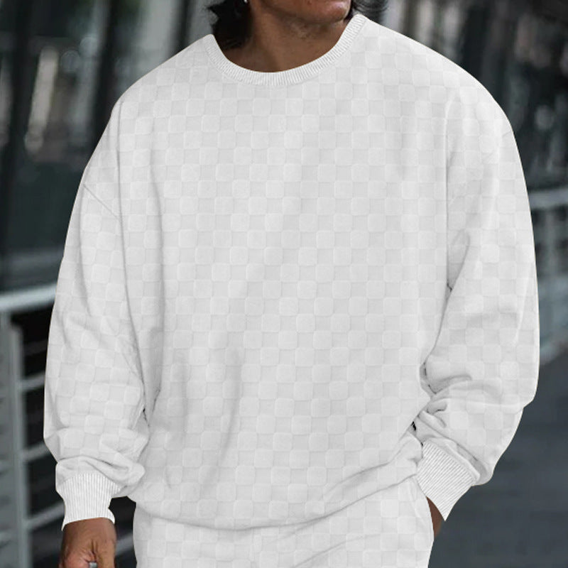 Herren Oversize Pullover Lässig Strukturiert Weite Passform