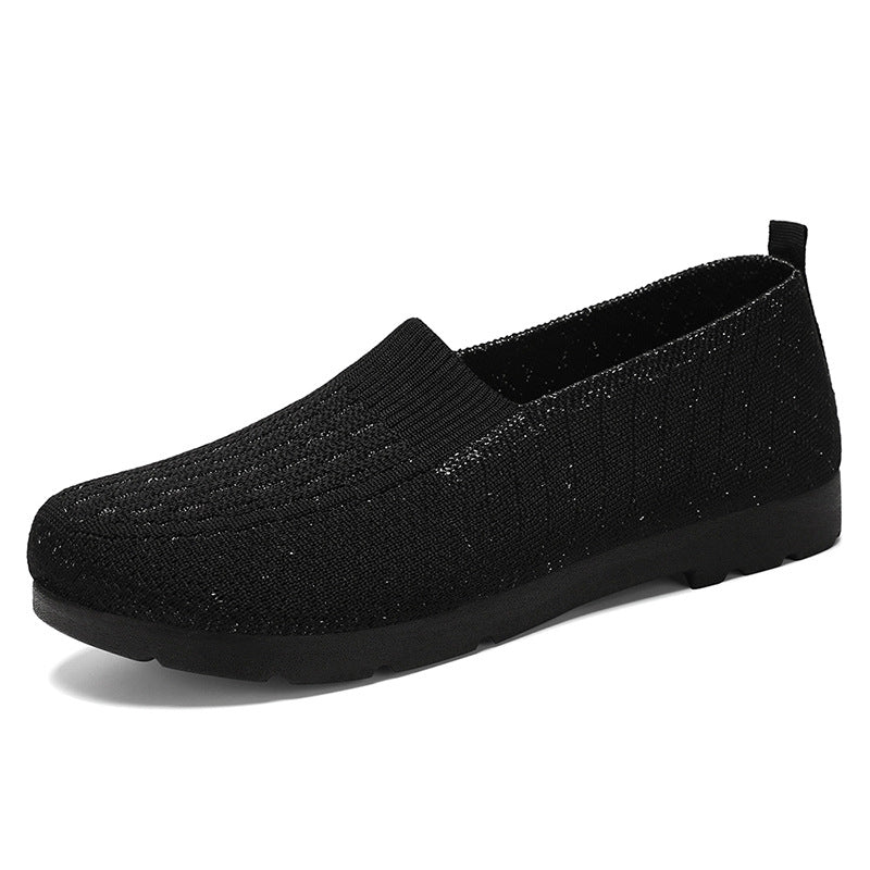 Damen Slip-On Schuhe Elastisch Bequem Freizeit