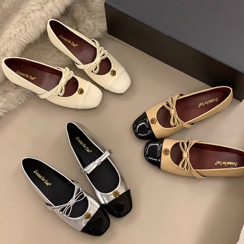 Damen Ballerinas Elegante Schleifen Schuhe Glanz - BerlinGlamour