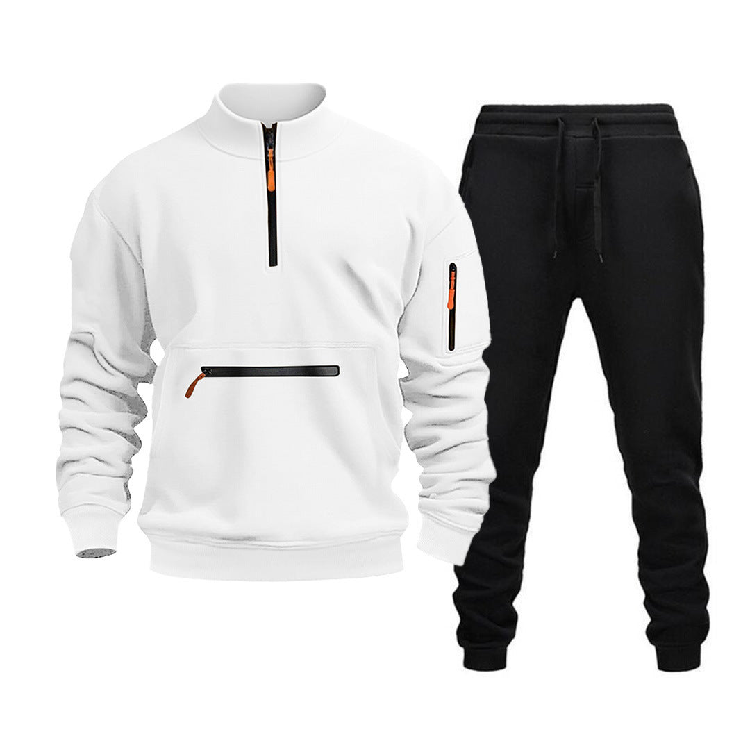 Herren Sportset Freizeitanzug mit Reißverschluss und Taschen