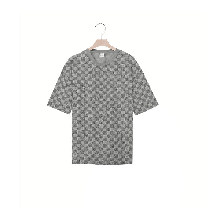Herren Kurzarmshirt Baumwolle Strukturiert Casual