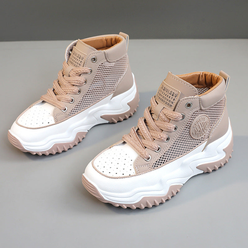Damen Sneaker Atmungsaktiv Netzstoff Stoßdämpfend Schwarz