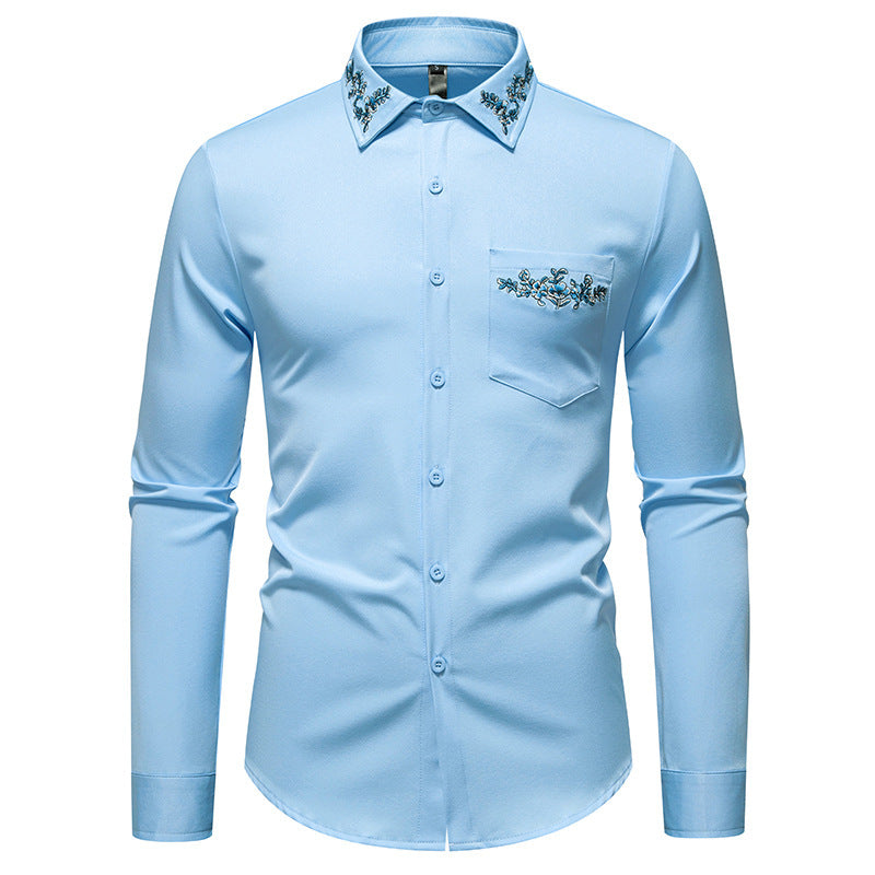 Herren Langarmhemd Modern Blumenmuster Elegantes Design