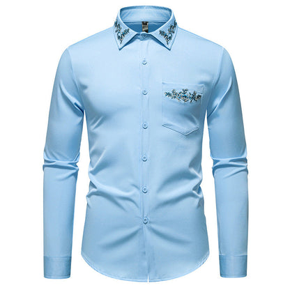 Herren Langarmhemd Modern Blumenmuster Elegantes Design