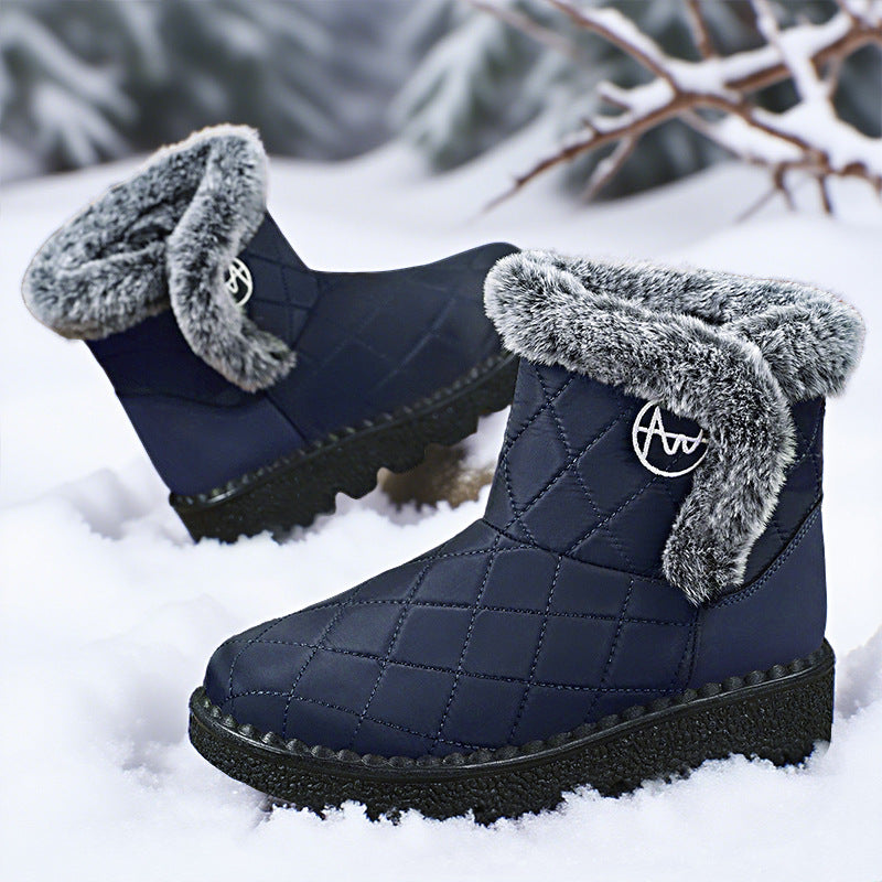 Damen Winterstiefel Thermo mit weichem Fellkragen Warm