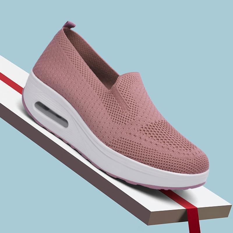 Damen Sneaker Slip-On Komfort Schuhe mit Luftdämpfung