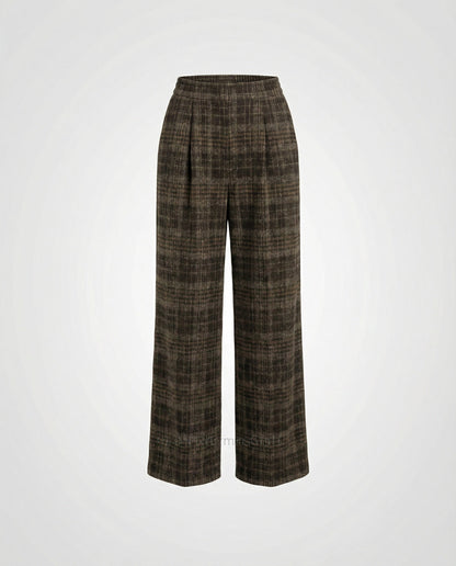 Damen Palazzo-Hose kariert Hochwertig