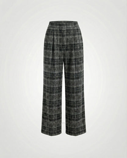 Damen Palazzo-Hose kariert Hochwertig