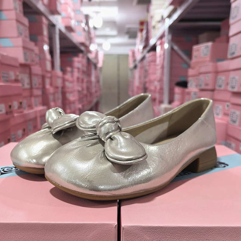 Damen Ballerinas Elegante Schleifen Bequem