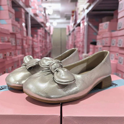 Damen Ballerinas Elegante Schleifen Bequem