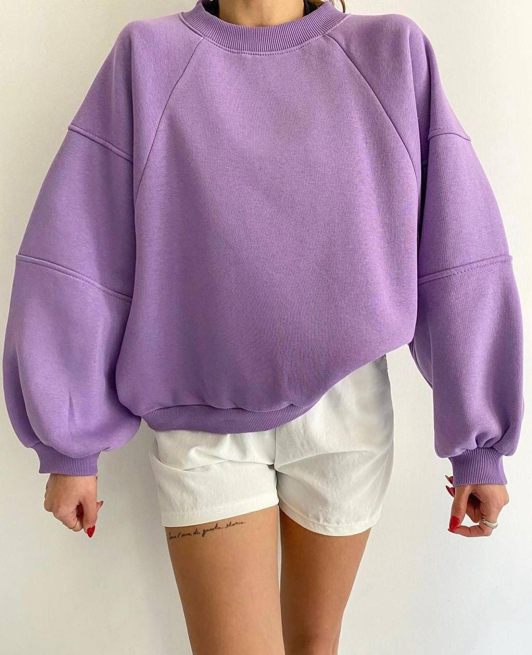 Damen Sweatshirt Oversized Große Ärmel Komfortabel