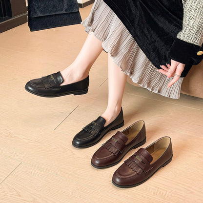 Damen Mokassins Elegant Fransen Schuhe Damenmode