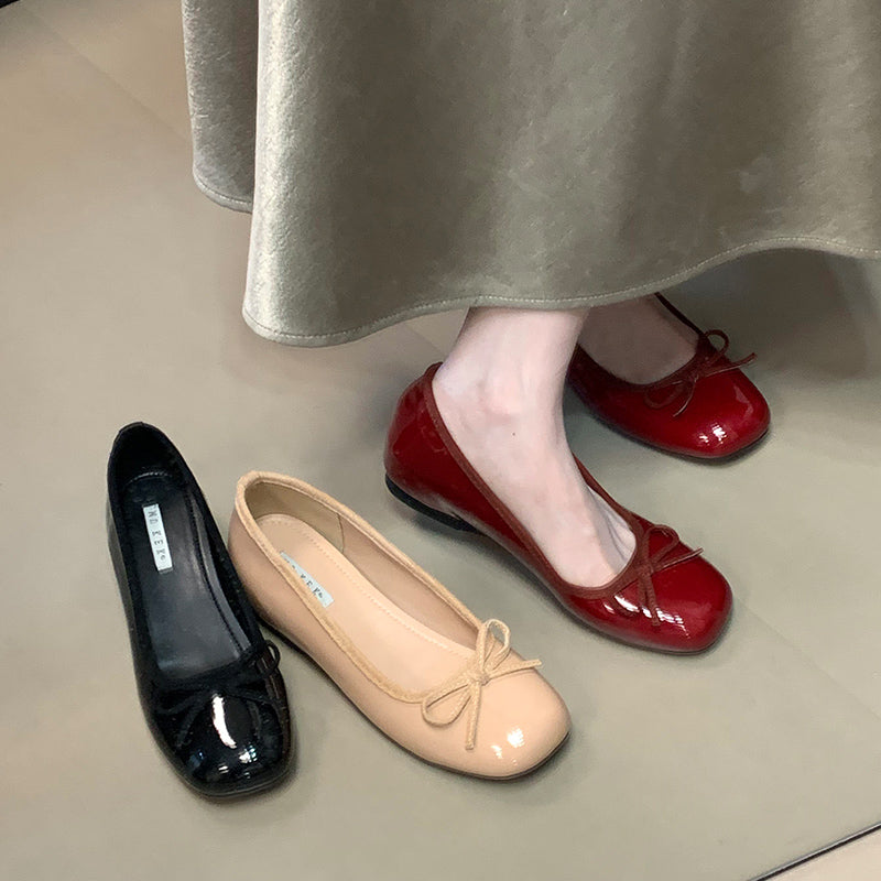 Damen Ballerinas Bequem Schleifen Detail Elegante Schuhe - BerlinGlamour