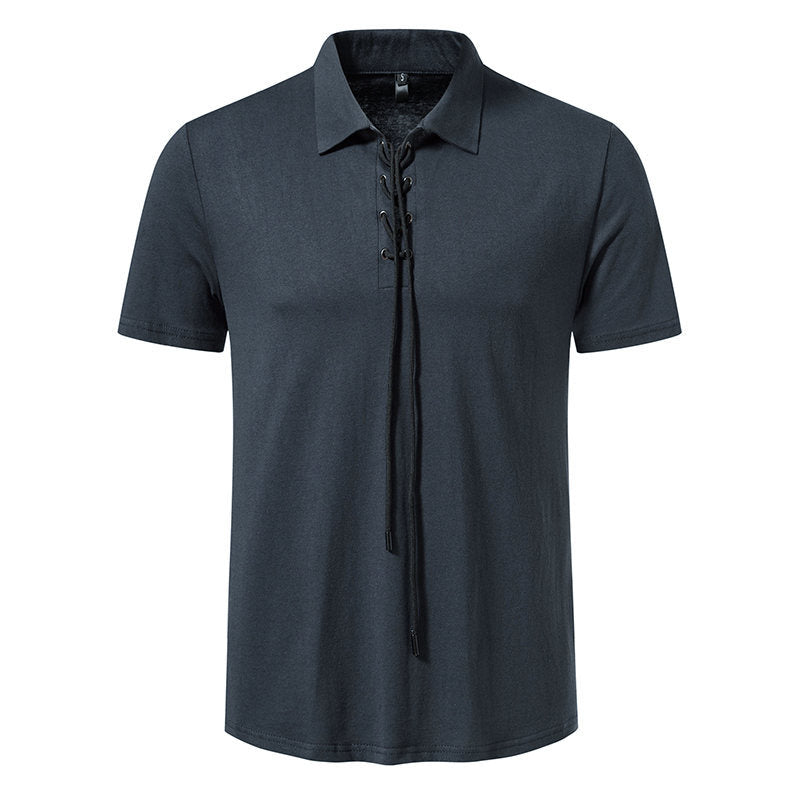 Herren Polo-Shirt Schnürdesign Modern Berlin Style