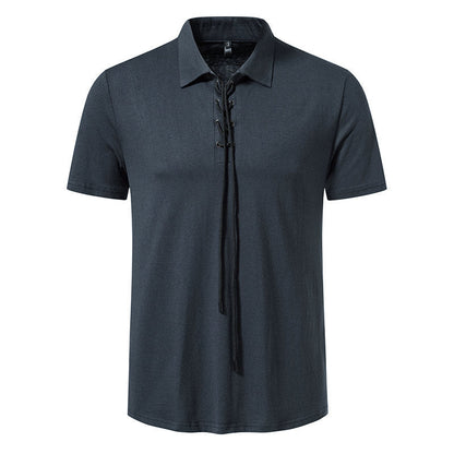 Herren Polo-Shirt Schnürdesign Modern Berlin Style