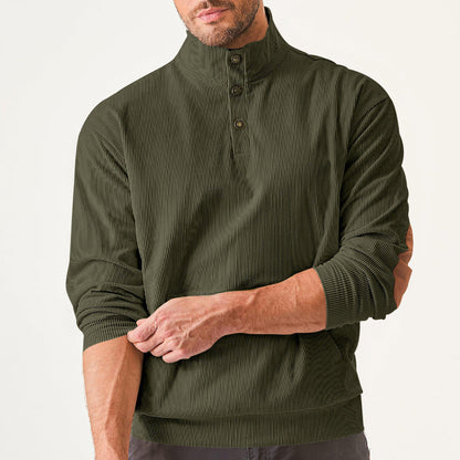 Herren Sweatpullover Stehkragen Kängurutasche Sportlich Modern
