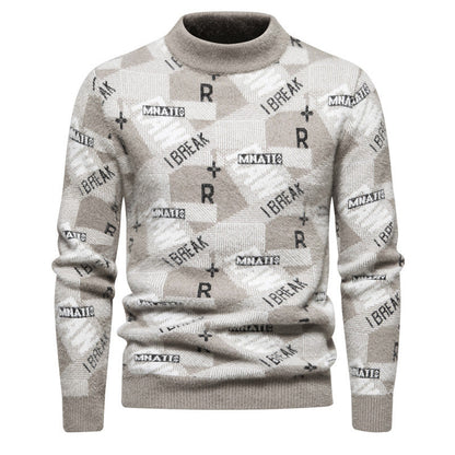 Herren Pullover Strukturiert Modern Rundhals