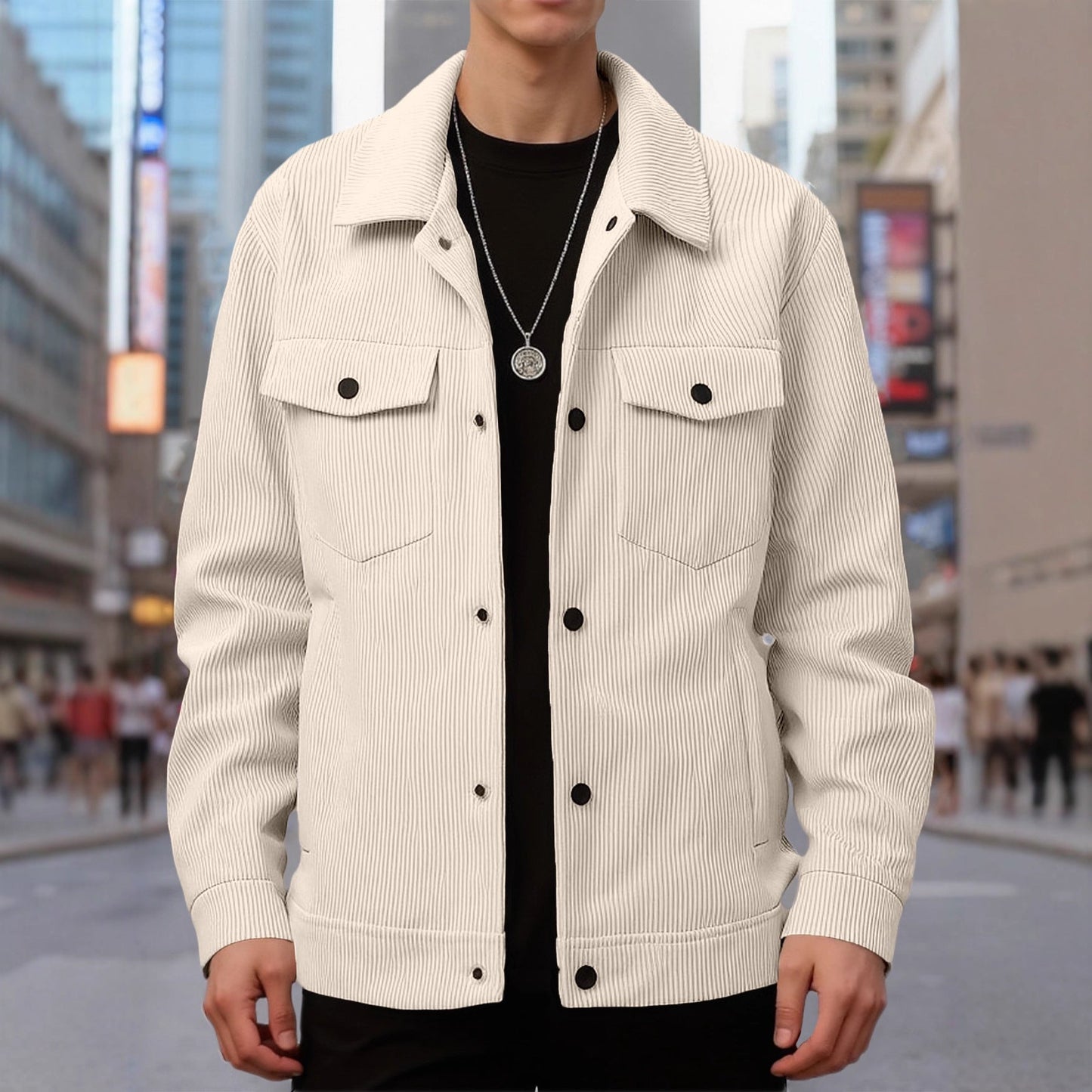 Herren Steppjacke Mit Taschen Praktisch Modern - BerlinGlamour