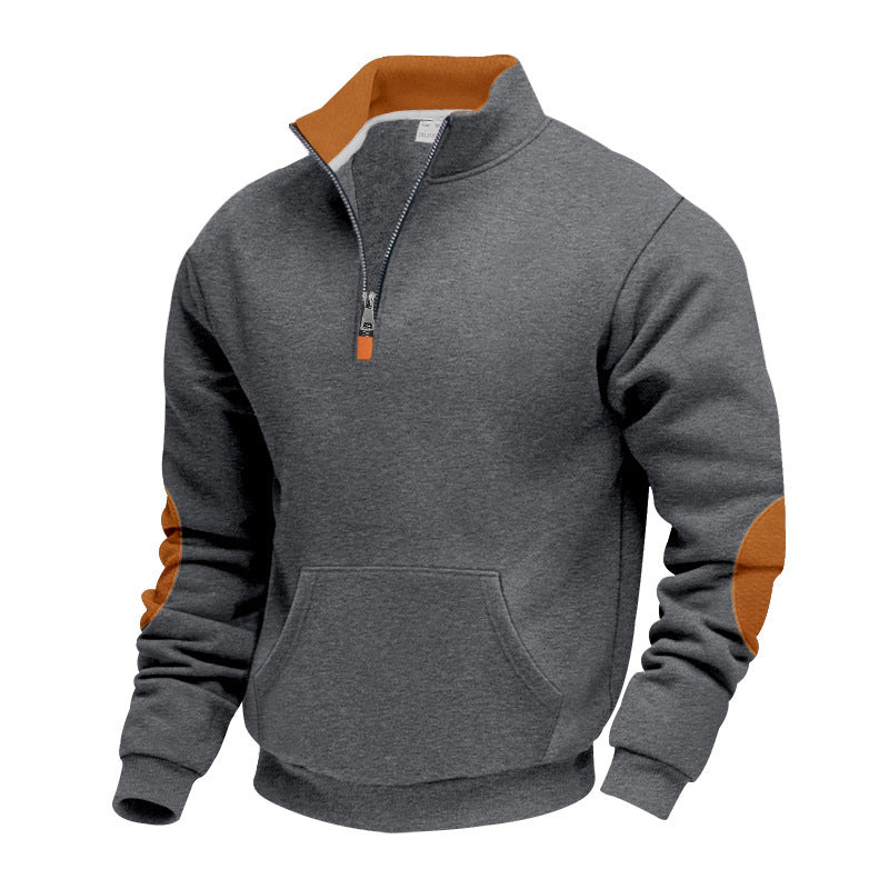 Herren Pullover Stehkragen atmungsaktiv Reißverschluss Modern