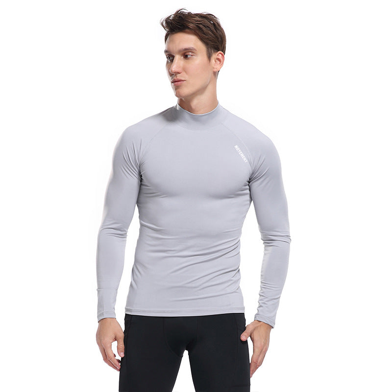 Herren Langarmshirt Funktionell mit hohem Kragen Sportlich