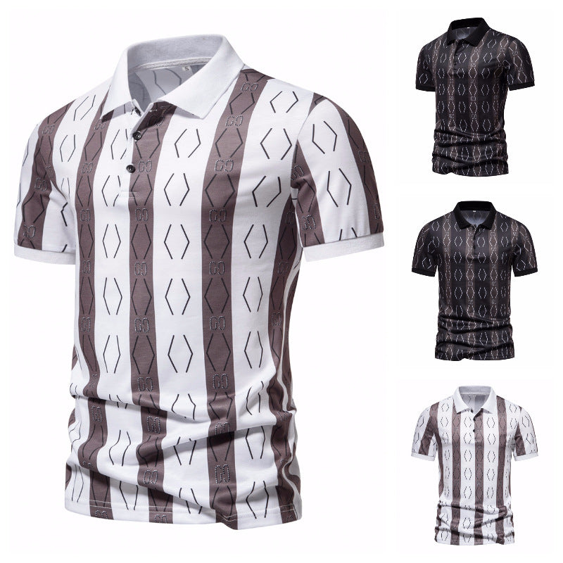 Herren Poloshirt Modern Grafik Kragen Trend - BerlinGlamour