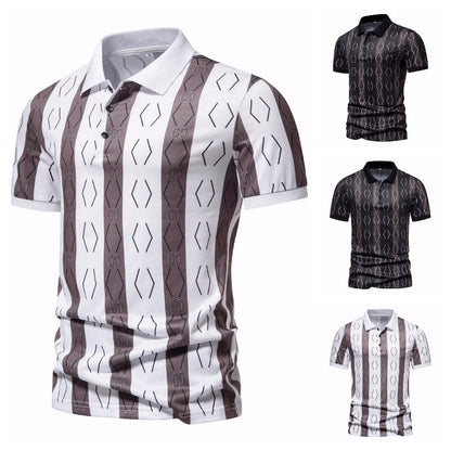 Herren Poloshirt Modern Grafik Kragen Trend - BerlinGlamour