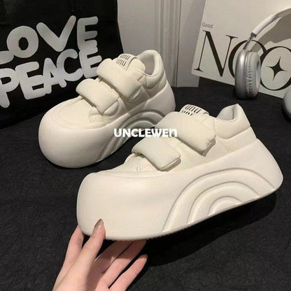 Damen Sneaker Chunky Bequem Klettverschluss Weite Sohle