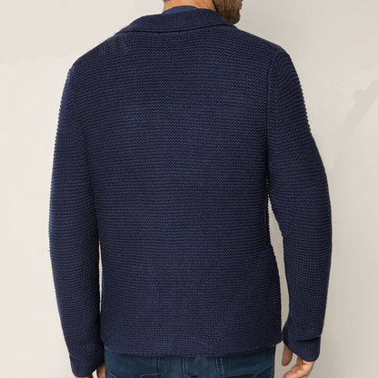 Herren Strickblazer Modern mit Taschen und Struktur
