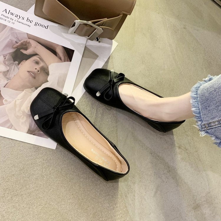 Damen Ballerinas Rutschfest mit Schleifen Detail Elegante Schuhe
