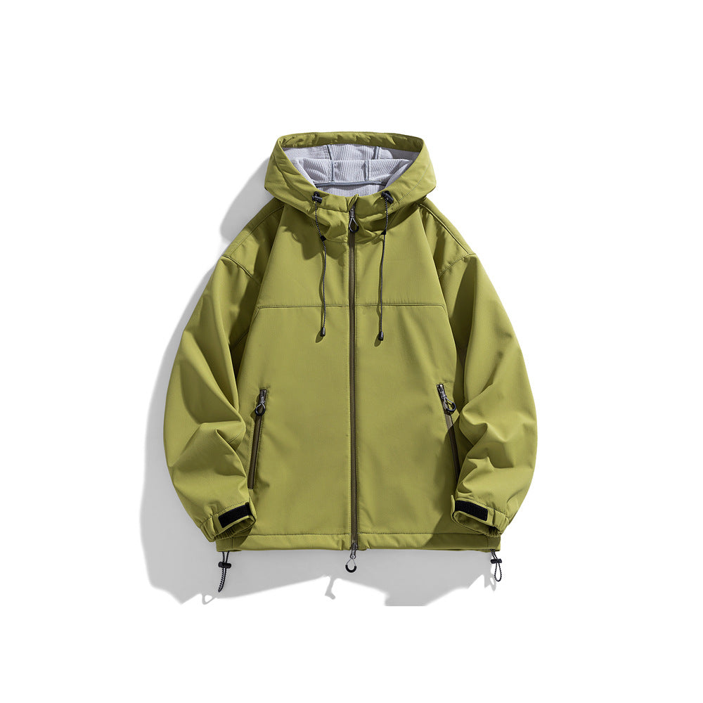 Herren Outdoorjacke Winddicht Funktionell Verstellbare Kapuze