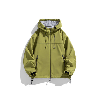 Herren Outdoorjacke Winddicht Funktionell Verstellbare Kapuze