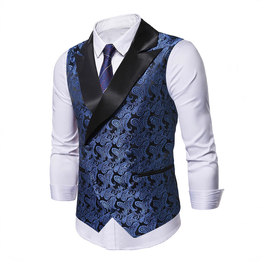 Elegante Herren Weste Paisley Muster Glänzend
