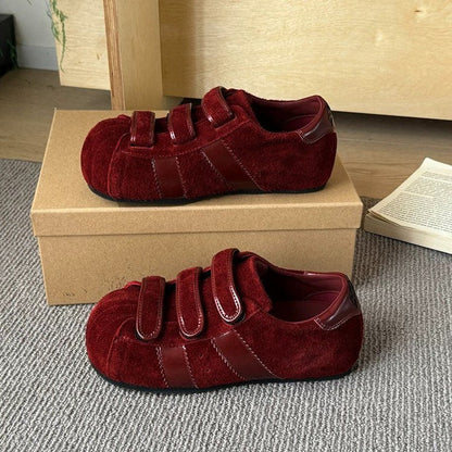 Damen Clogs Weich Wildleder Bequem Klettverschluss