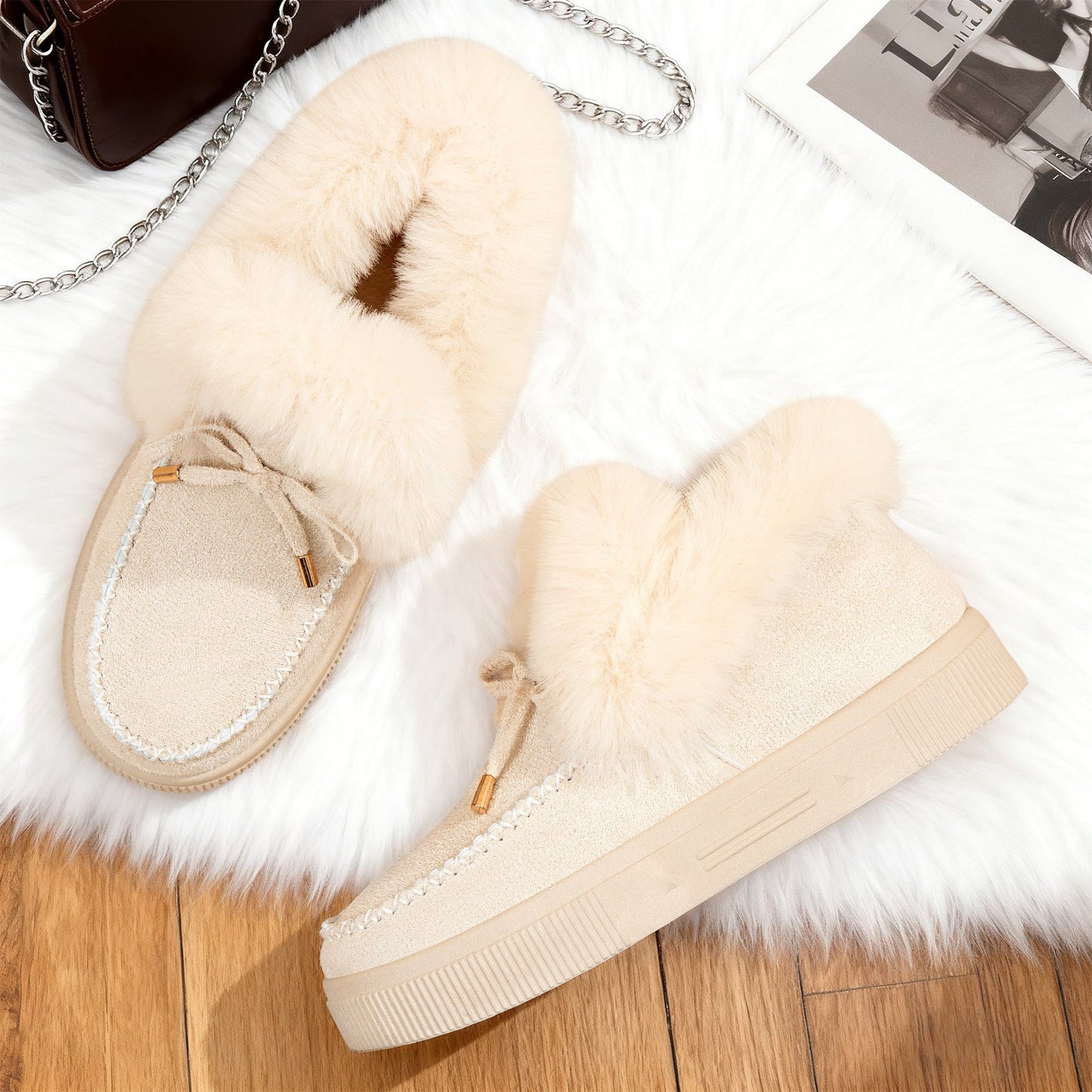 Damen Sneaker Bequem Kuschelig Elegant
