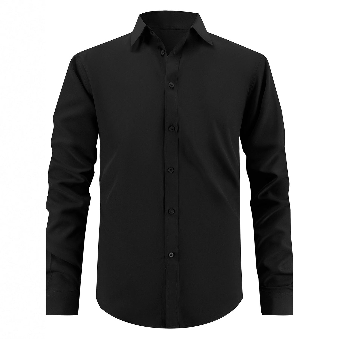 Herren Businesshemd Slim Fit Langarm Seide Optik - BerlinGlamour