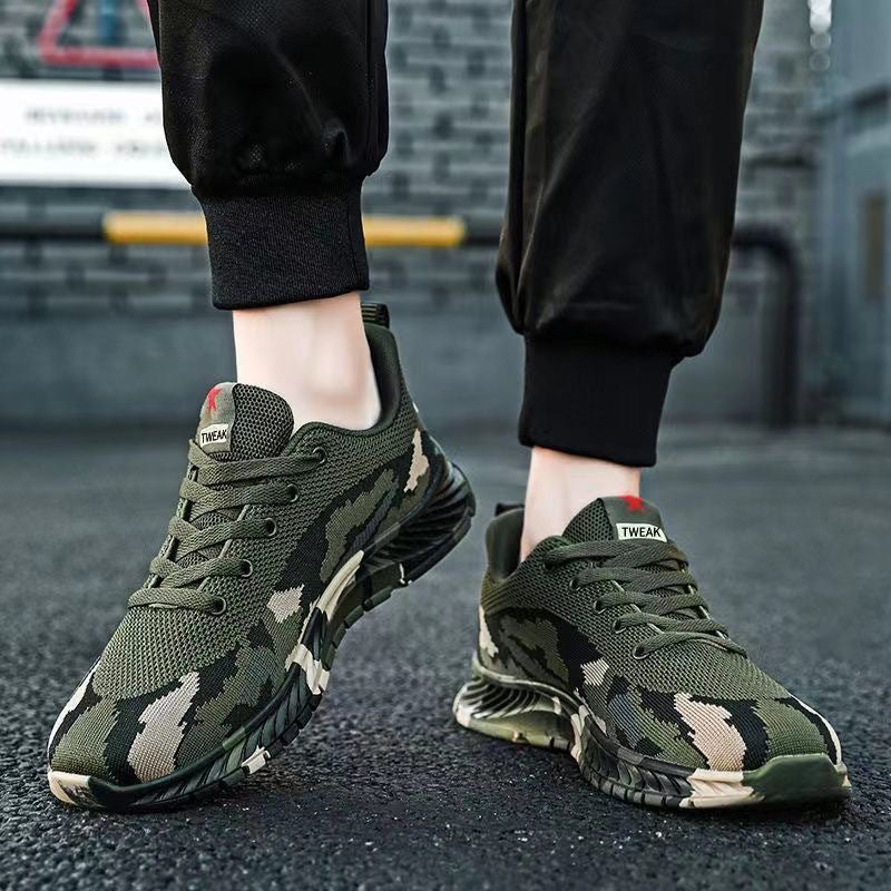 Damen Sneaker Sportlich Camouflage Laufschuhe