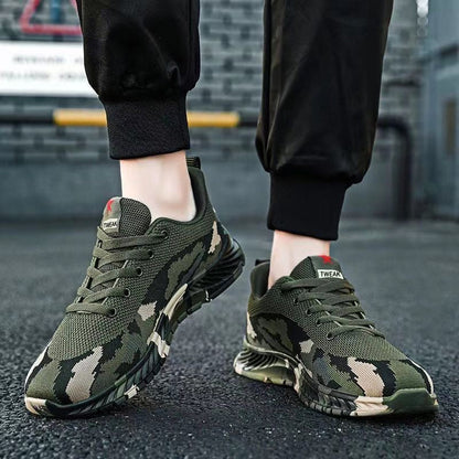 Damen Sneaker Sportlich Camouflage Laufschuhe