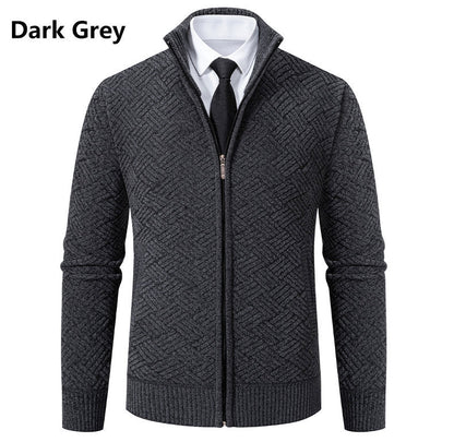 Herren Strickjacke Modern mit Reißverschluss und Buntmuster