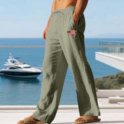 Herren Strandhose Mit Flaggenmotiv Elastisch Bequem