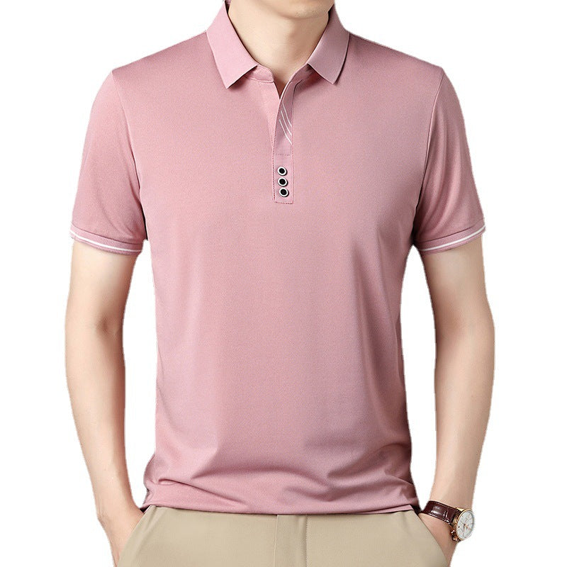 Herren Polohemd Modern Knopfleiste Kontrastdetails